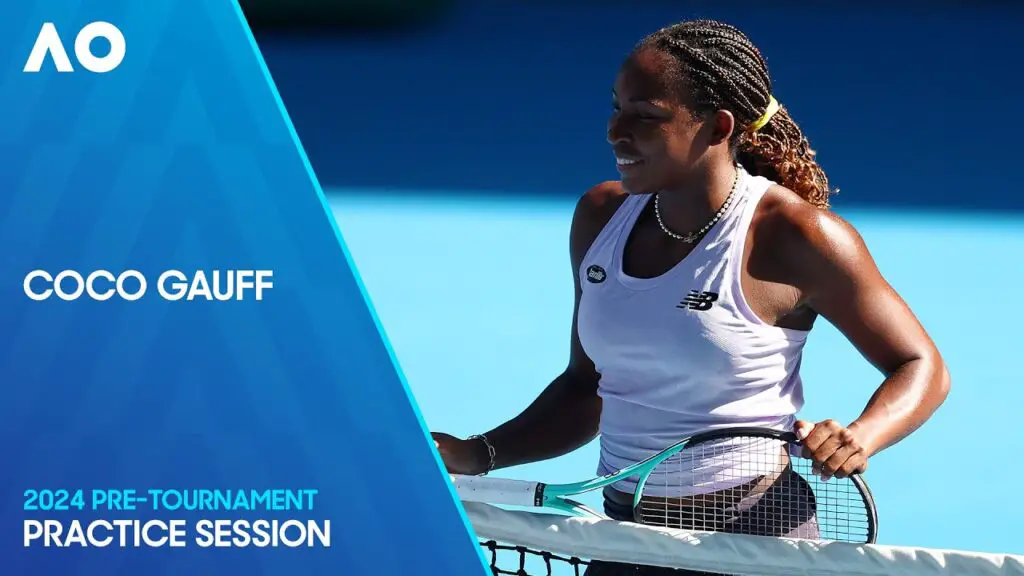 Coco Gauff Practice Session Australian Open 2024