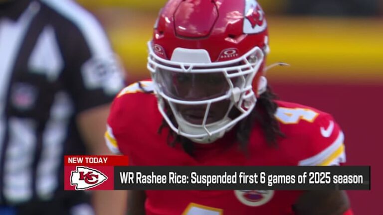 Chiefs WR Rashee Rice Accepts Six-Game Suspension for 2025 Season Chiefs WR Rashee Rice Accepts Six-Game Suspension for 2025 Season