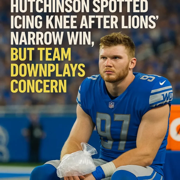 Hutchinson Spotted Icing Knee After Lions’ Narrow Win, But Team Downplays Concern