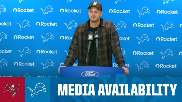 Jared Goff postgame media availability 2025 NFL Regular Season Week 7: Lions vs. Buccaneers