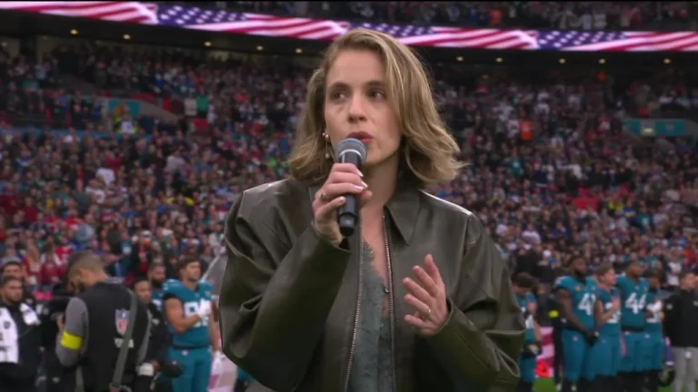 Emie Nathan Performs the National Anthem at the London Game