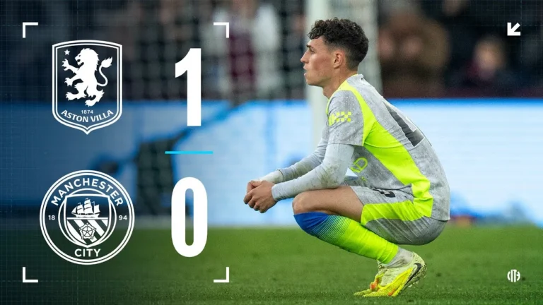 HIGHLIGHTS Aston Villa 1-0 Man City Citys unbeaten run ended by narrow Villa loss