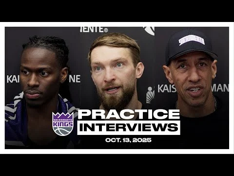 Keon Ellis, Domantas Sabonis & Coach Christie Practice Interviews 10.13.25