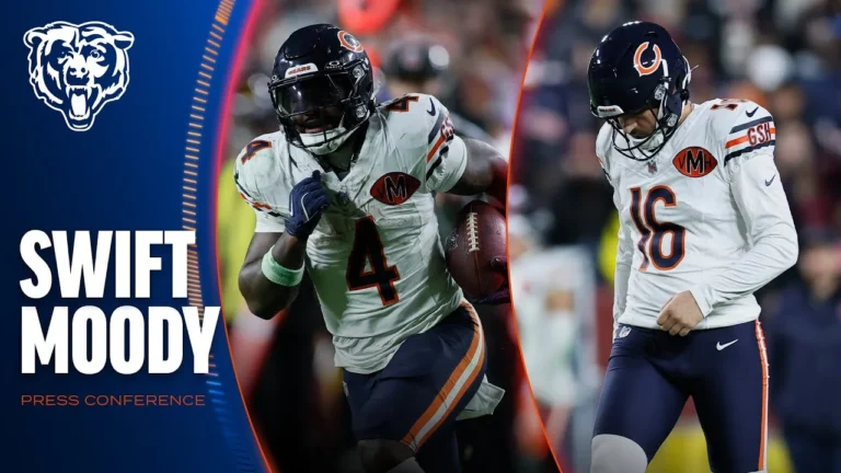 D’Andre Swift, Jake Moody discuss win over Washington Commanders Chicago Bears