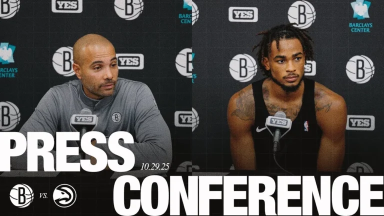 Jordi Fernández and Nic Claxton Postgame Press Conferences vs Atlanta