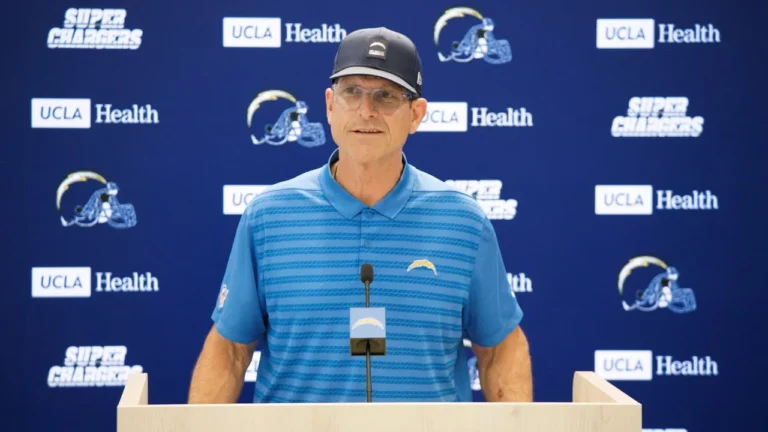 Jim Harbaugh On Justin Jefferson & Vikings LA Chargers