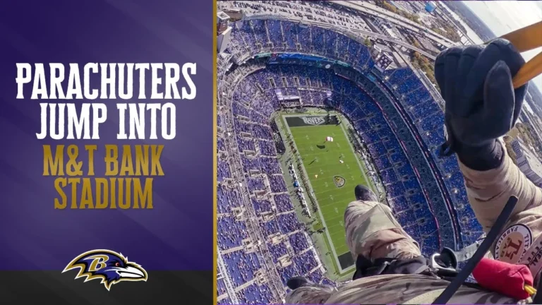 Parachuters Jump Into M&T Bank Stadium Baltimore Ravens