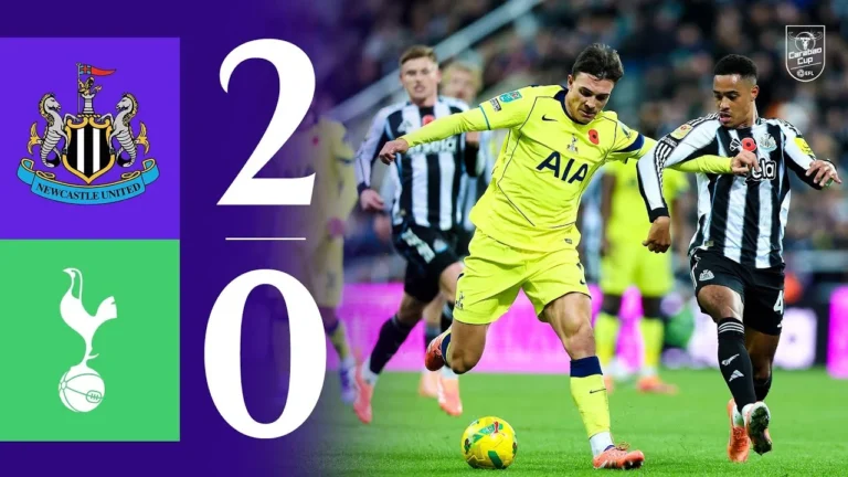 Newcastle United 2-0 Tottenham Hotspur Carabao Cup Highlights