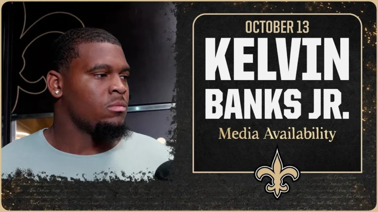 Kelvin Banks Jr. on having starting unit healthy, Spencer Rattler New Orleans Saints