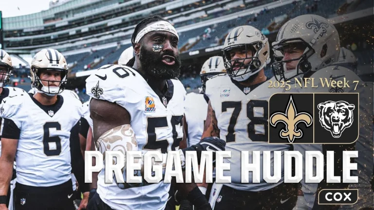 Saints Pregame Huddle at Bears 2025 NFL Week 7