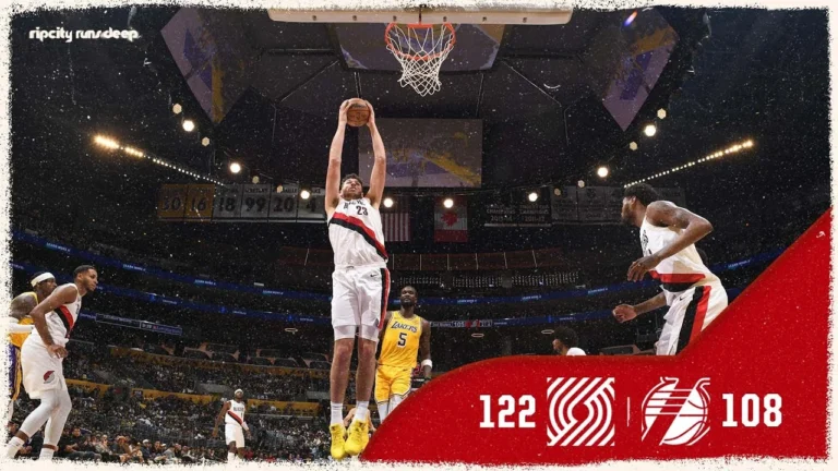 Donovan Clingan puts up a DOUBLE-DOUBLE as the Blazers Defeat the Lakers 122-108