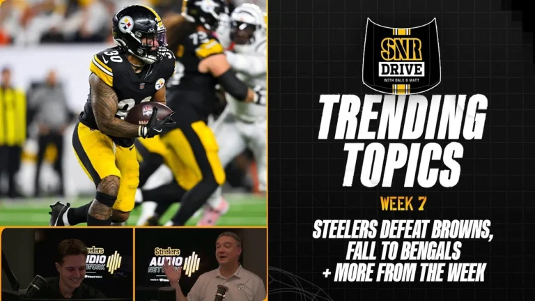 SNR Drive Trending Topics: Steelers defeat Browns, fall to Bengals Week 7 Pittsburgh Steelers