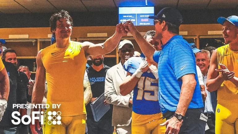Jim Harbaugh Locker Room Victory Speech Vs Dolphins LA Chargers