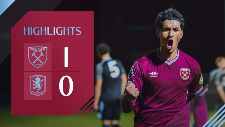 West Ham United U21 1-0 Aston Villa U21 Premier League 2 Highlights