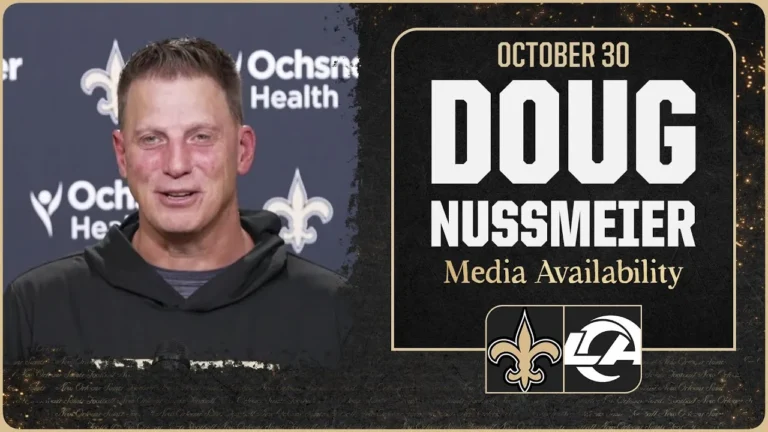 Doug Nussmeier on Tyler Shough, Rams defense New Orleans Saints