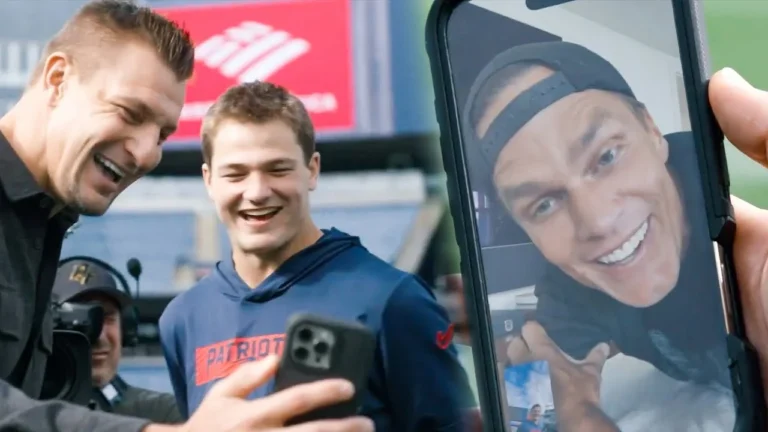 Rob Gronkowski & Drake Maye FaceTime with Tom Brady on NFL on FOX New England Patriots