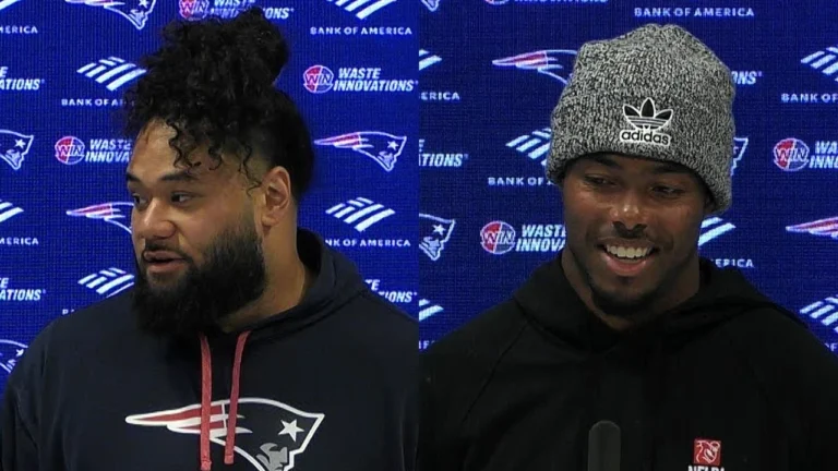 Khyiris Tonga & Marcus Jones Address the Media Patriots Press Conference