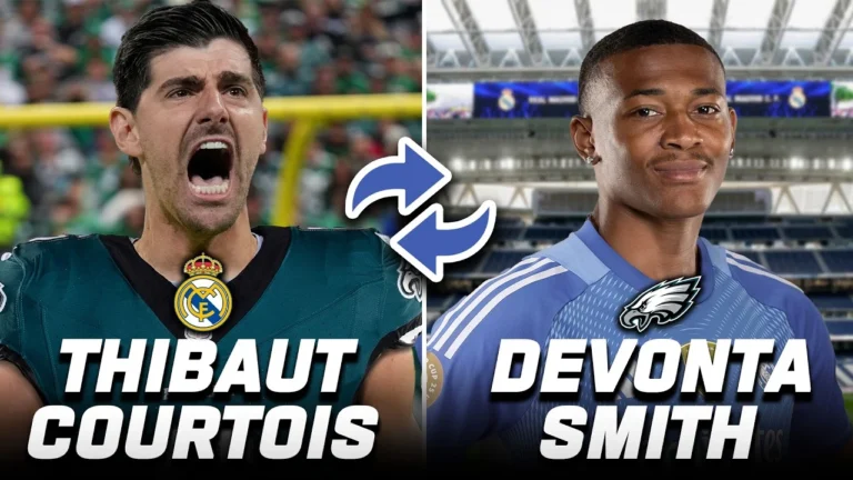 DeVonta Smith vs. Thibaut Courtois in Ultimate Skills Challenge