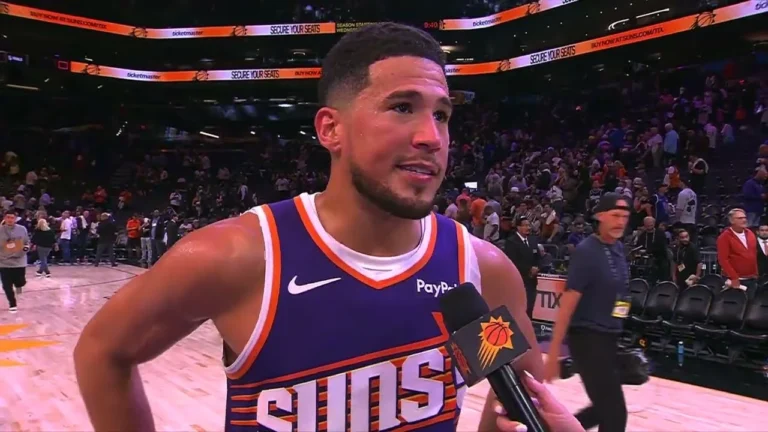 Devin Booker Postgame On-Court Interview following win 10-22-25