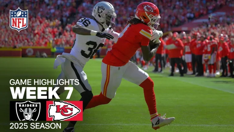 Las Vegas Raiders vs. Kansas City Chiefs Game Highlights NFL 2025 Season Week 7