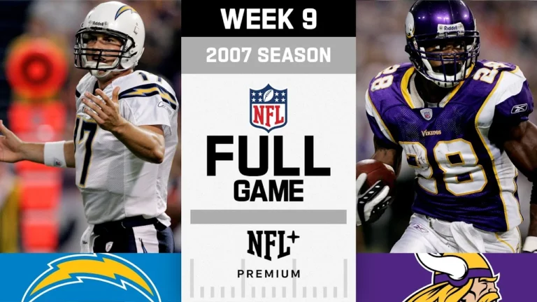AP runs for 296 yards! San Diego Chargers vs. Minnesota Vikings FULL GAME NFL 2007 Season Week 9