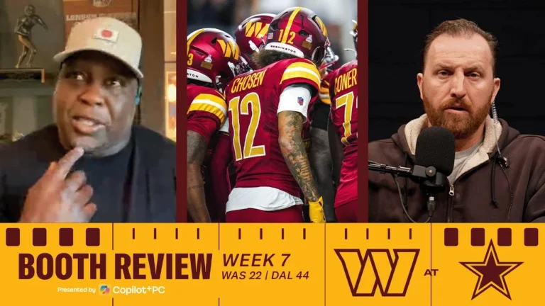 NFL Week 7 Recap: Commanders Defeated by Cowboys 44-22 Booth Review Washington Commanders NFL