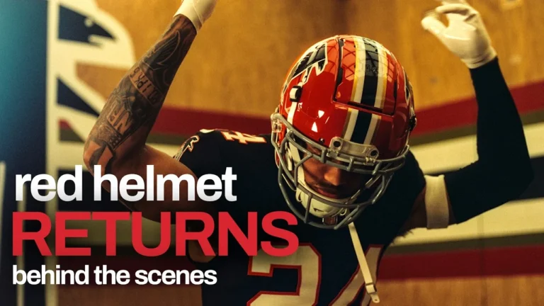 The red helmet is BACK! Behind the Scenes: Throwback Uniform Shoot Atlanta Falcons NFL