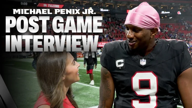 Michael Penix Jr. postgame interview after Monday Night Football win against the Buffalo Bills NFL