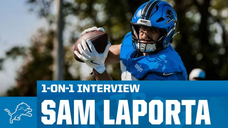 Detroit Lions tight end Sam LaPorta 1-on-1 with Dannie Rogers