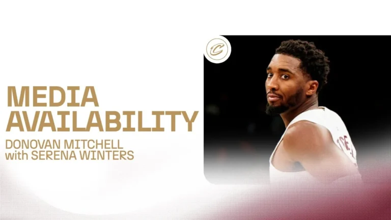 Cavs at Nets Donovan Mitchell with Serena Winters 10.24.25