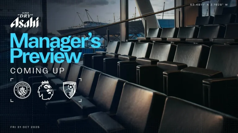 COMING UP! Manager’s Preview – Pep Guardiola Man City v Bournemouth Premier League
