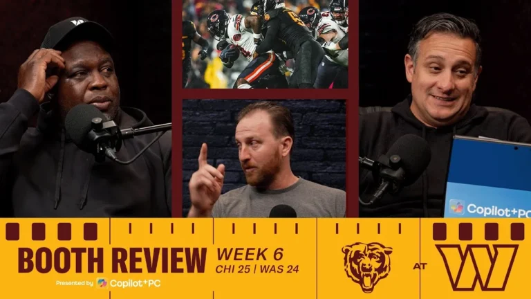 NFL Week 6 Recap: Commanders fall to Bears 25-24 Booth Review Washington Commanders NFL
