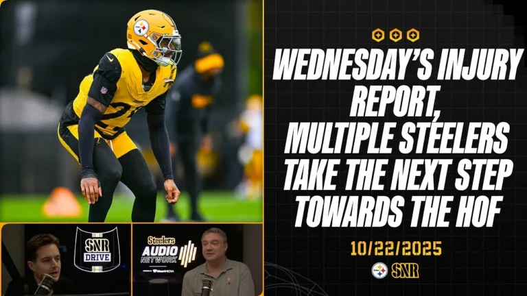 Wednesday Injury Report, 4 Steelers Move Closer to HOF SNR Drive (10 22) Pittsburgh Steelers