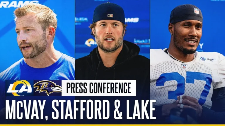 LIVE: Sean McVay, Matthew Stafford & Quentin Lake Postgame Press Conference After Win vs. Ravens