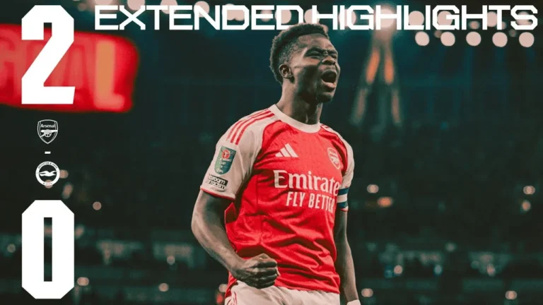 SAKA & NWANERI SCORE ANOTHER CLEAN SHEET EXTENDED HIGHLIGHTS Arsenal vs Brighton Carabao Cup