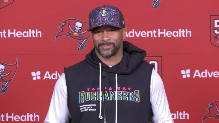 Larry Foote on Suffocating Space on Defense Press Conference Tampa Bay Buccaneers