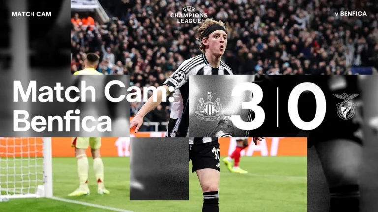 GORDON STRIKES AGAIN Match Cam Newcastle United 3 Benfica 0 UEFA Champions League