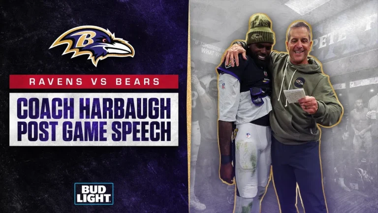 John Harbaugh’s Locker Room Speech After Defeating Bears Baltimore Ravens