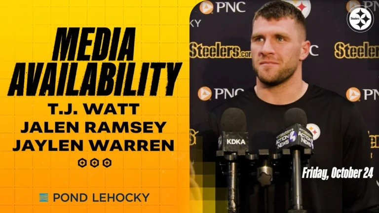 T.J. Watt, Jalen Ramsey, Jaylen Warren Media Availability (Oct. 24) Pittsburgh Steelers