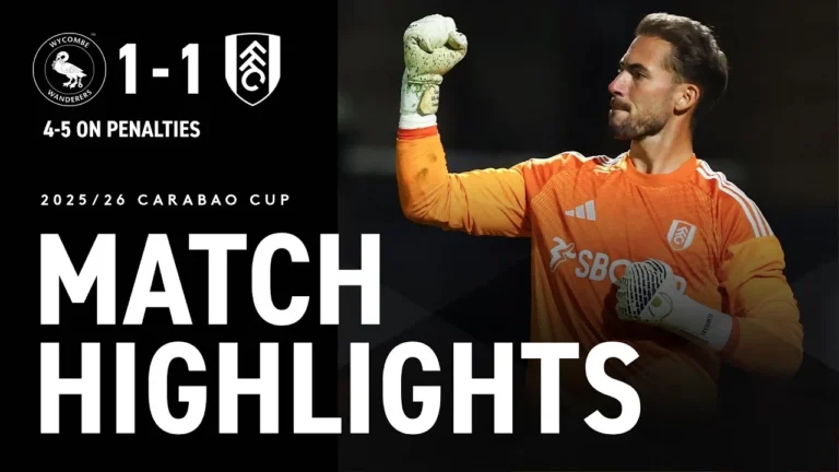 HIGHLIGHTS Wycombe 1-1 Fulham Winning penalty shootout with super saves from Lecomte