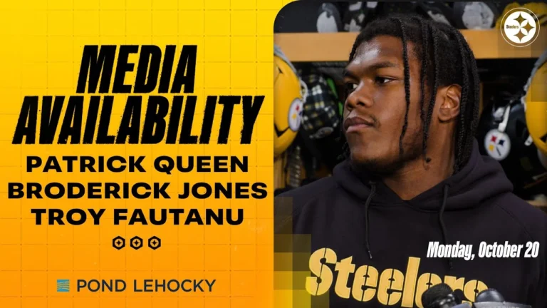 Broderick Jones, Troy Fautanu, Patrick Queen Media Availability (Oct. 20) Pittsburgh Steelers