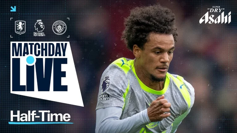 CITY BEHIND AT THE BREAK Aston Villa 1-0 Man City Premier League