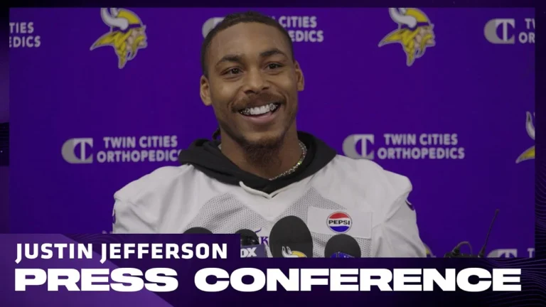 Justin Jefferson on J.J. McCarthy, Matchup Against Lions Defense, Playing Through Contact & More