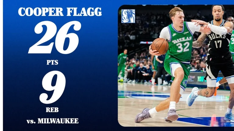 Cooper Flagg (26 PTS 9 REB) vs Milwaukee Bucks November 10, 2025