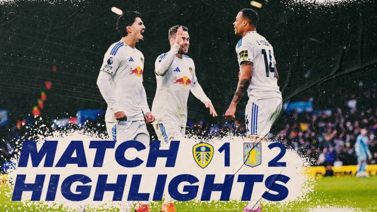 Leeds United 1-2 Aston Villa Premier League highlights