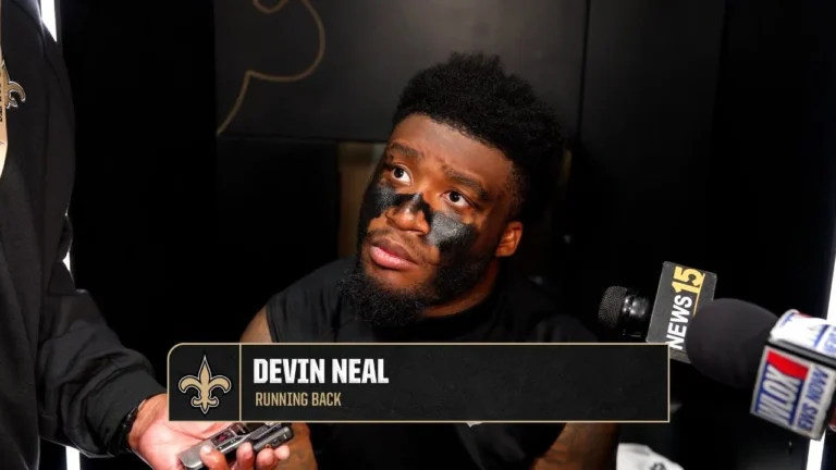 Devin Neal interview Saints-Falcons Postgame 2025 NFL Week 12