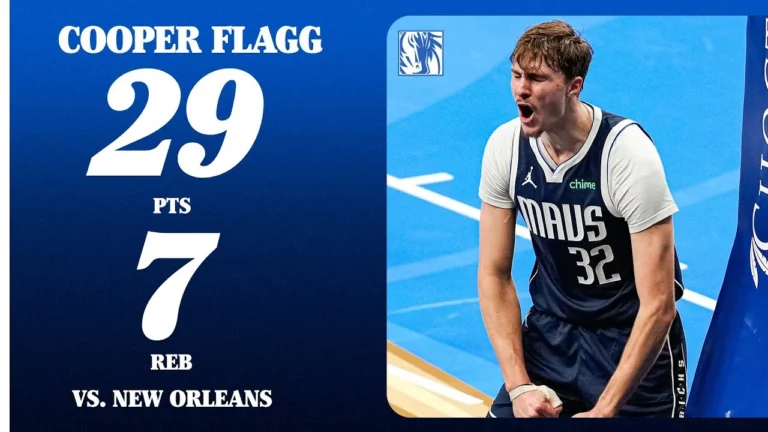 Cooper Flagg (29 PTS 5 AST 7 REB) vs. New Orleans Pelicans November 21, 2025