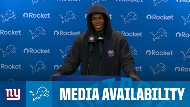 Detroit Lions players meet with the media 2025 NFL Regular Season Week 12: Lions vs Giants