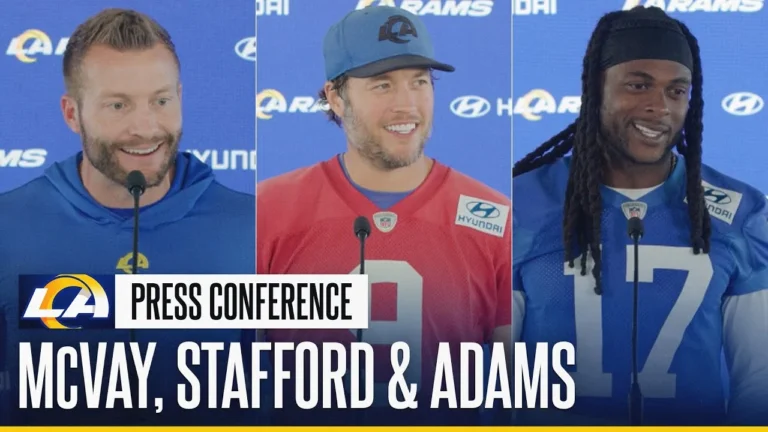 Sean McVay On Signing Jake McQuaide Matthew Stafford & Davante Adams Talk Success In The Red Zone