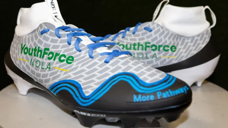 Saints players unbox custom cleats for 2025 My Cause My Cleats initiative